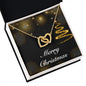 Merry Christmas v03 - 18K Yellow Gold Finish Interlocking Hearts Necklace