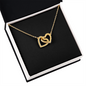18K Yellow Gold Finish Interlocking Hearts Necklace v2