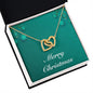 Merry Christmas v02 - 18K Yellow Gold Finish Interlocking Hearts Necklace