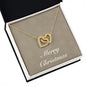 Merry Christmas v10 - 18K Yellow Gold Finish Interlocking Hearts Necklace