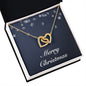 Merry Christmas v04 - 18K Yellow Gold Finish Interlocking Hearts Necklace
