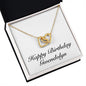 Happy Birthday Gwendolyn - 18K Yellow Gold Finish Interlocking Hearts Necklace