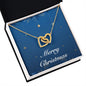 Merry Christmas v05 - 18K Yellow Gold Finish Interlocking Hearts Necklace