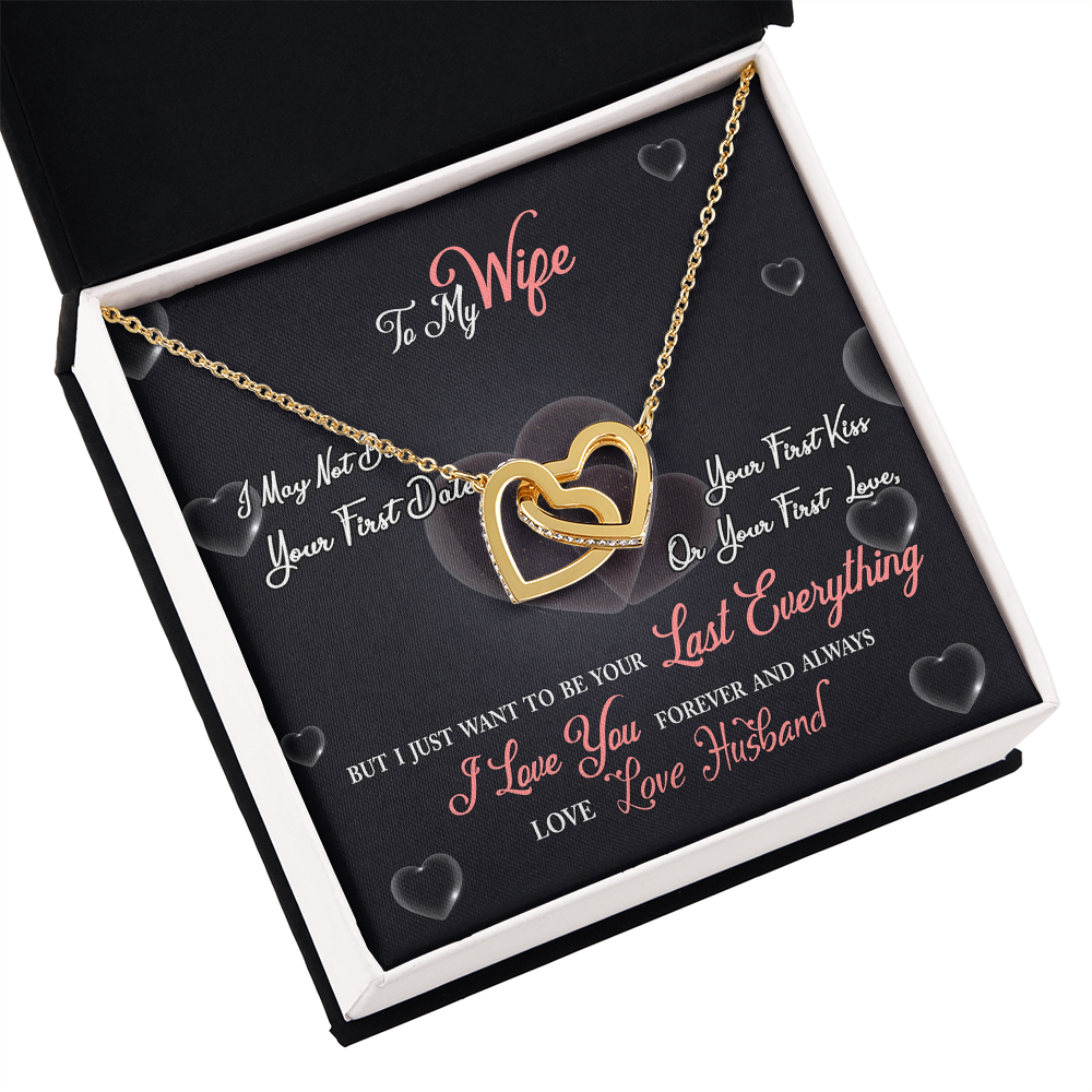 017 To My Wife - 18K Yellow Gold Finish Interlocking Hearts Necklace