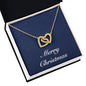 Merry Christmas v08 - 18K Yellow Gold Finish Interlocking Hearts Necklace