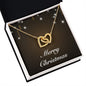 Merry Christmas v06 - 18K Yellow Gold Finish Interlocking Hearts Necklace