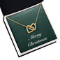 Merry Christmas v09 - 18K Yellow Gold Finish Interlocking Hearts Necklace