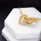 Celebrating 13 Years Anniversary - 18K Yellow Gold Finish Interlocking Hearts Necklace