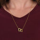 Celebrating 15 Years Anniversary - 18K Yellow Gold Finish Interlocking Hearts Necklace