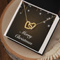 Merry Christmas v06 - 18K Yellow Gold Finish Interlocking Hearts Necklace