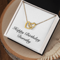 Happy Birthday Dorothy - 18K Yellow Gold Finish Interlocking Hearts Necklace
