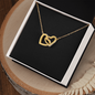 18K Yellow Gold Finish Interlocking Hearts Necklace v2