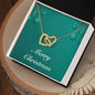 Merry Christmas v02 - 18K Yellow Gold Finish Interlocking Hearts Necklace