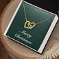 Merry Christmas v09 - 18K Yellow Gold Finish Interlocking Hearts Necklace