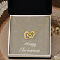 Merry Christmas v10 - 18K Yellow Gold Finish Interlocking Hearts Necklace