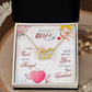012 To My Lovely Wife - 18K Yellow Gold Finish Interlocking Hearts Necklace