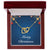 Merry Christmas v01 - 18K Yellow Gold Finish Interlocking Hearts Necklace With Mahogany Style Luxury Box