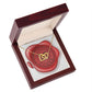 Celebrating 39 Years Anniversary - 18K Yellow Gold Finish Interlocking Hearts Necklace With Mahogany Style Luxury Box