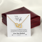 008 To My Wife - 18K Yellow Gold Finish Interlocking Hearts Necklace With Mahogany Style Luxury Box