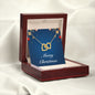 Merry Christmas v01 - 18K Yellow Gold Finish Interlocking Hearts Necklace With Mahogany Style Luxury Box