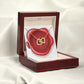 Celebrating 14 Years Anniversary - 18K Yellow Gold Finish Interlocking Hearts Necklace With Mahogany Style Luxury Box