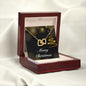Merry Christmas v03 - 18K Yellow Gold Finish Interlocking Hearts Necklace With Mahogany Style Luxury Box
