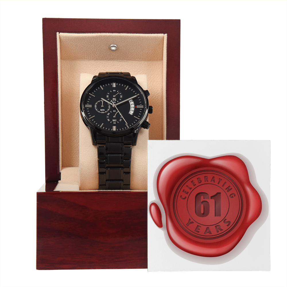 Celebrating 61 Years Anniversary - Black Chronograph Watch