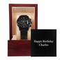 Happy Birthday Charles v2 - Black Chronograph Watch