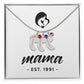 Mama, Est. 1991 - Personalized Baby Feet Necklace With Birthstone