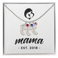 Mama, Est. 2018 - Personalized Baby Feet Necklace With Birthstone