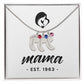 Mama, Est. 1963 - Personalized Baby Feet Necklace With Birthstone