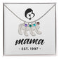 Mama, Est. 1997 - Personalized Baby Feet Necklace With Birthstone