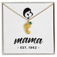 Mama, Est. 1962 - Personalized Baby Feet Necklace With Birthstone