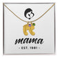 Mama, Est. 1981 - Personalized Baby Feet Necklace With Birthstone