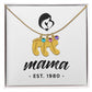 Mama, Est. 1980 - Personalized Baby Feet Necklace With Birthstone