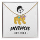 Mama, Est. 1984 - Personalized Baby Feet Necklace With Birthstone