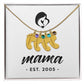 Mama, Est. 2005 - Personalized Baby Feet Necklace With Birthstone