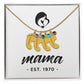 Mama, Est. 1970 - Personalized Baby Feet Necklace With Birthstone