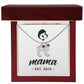 Mama, Est. 2013 - Personalized Baby Feet Necklace With Birthstone