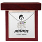 Mama, Est. 1979 - Personalized Baby Feet Necklace With Birthstone