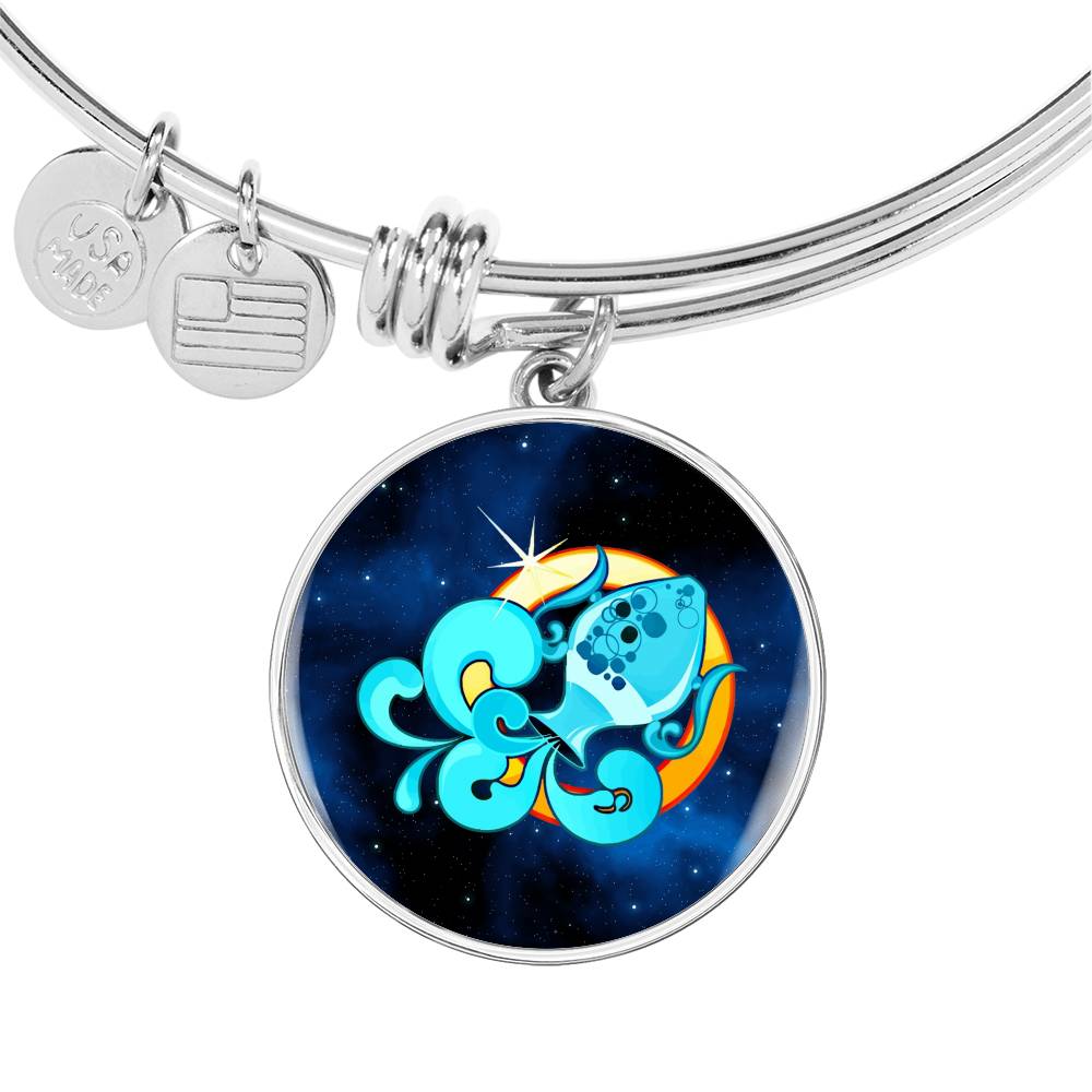Zodiac Sign Aquarius - Bangle Bracelet