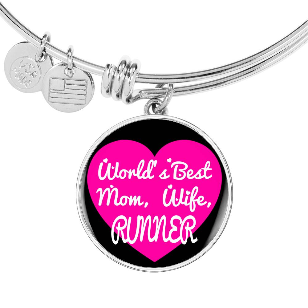 World's Best Mom, Wife, Runner - Bangle Bracelet
