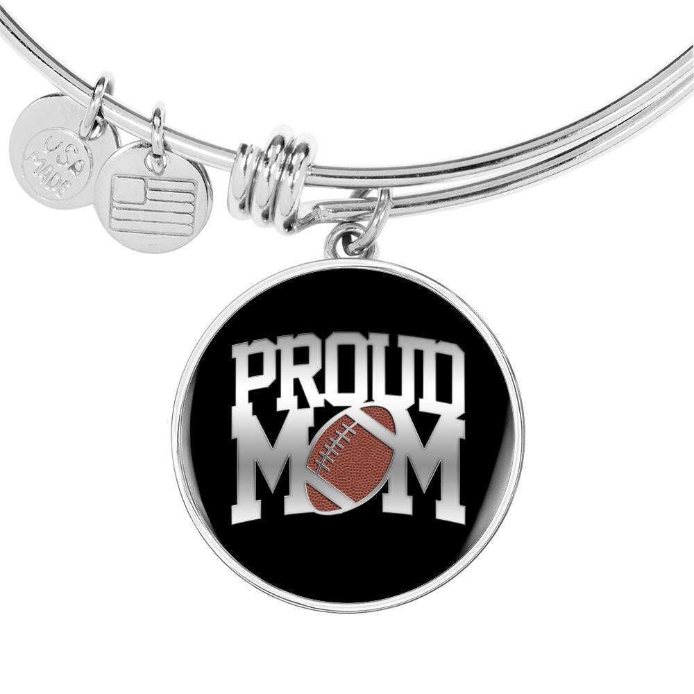 Proud Football Mom - Bangle Bracelet