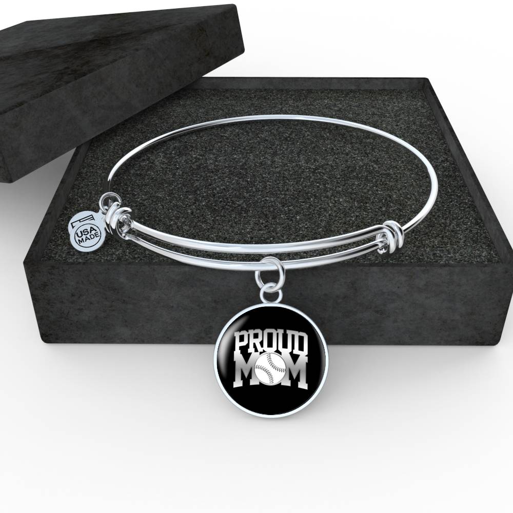Proud Baseball Mom - Bangle Bracelet