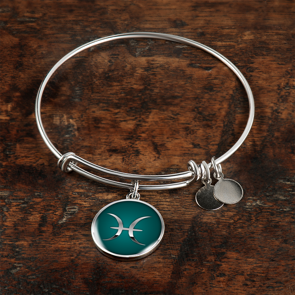 Zodiac Sign Pisces v2 - Bangle Bracelet