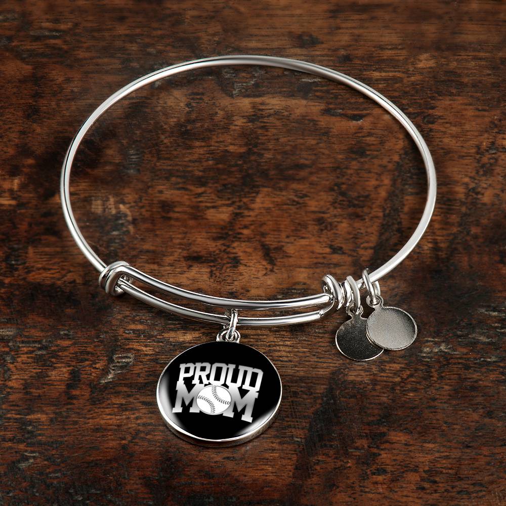 Proud Baseball Mom - Bangle Bracelet