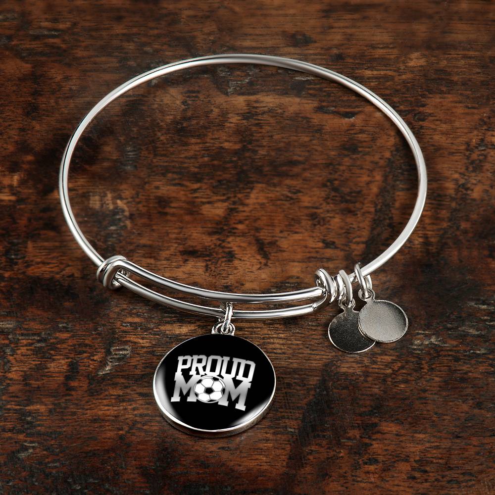 Proud Soccer Mom - Bangle Bracelet