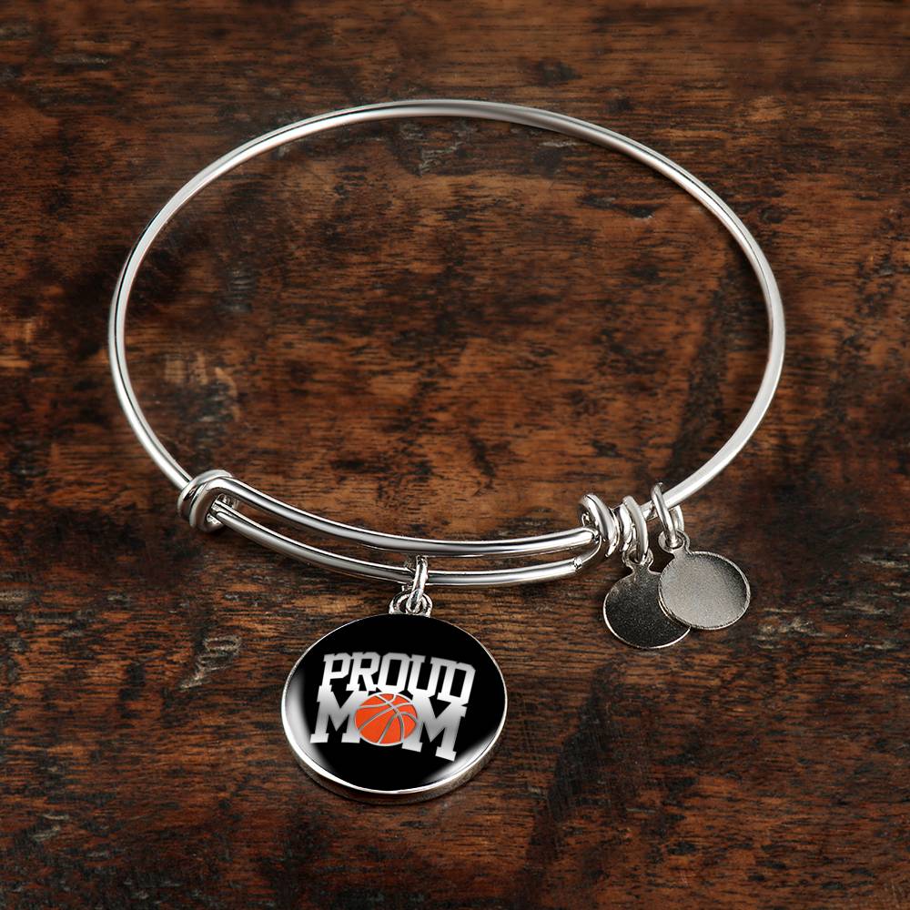 Proud Basketball Mom - Bangle Bracelet