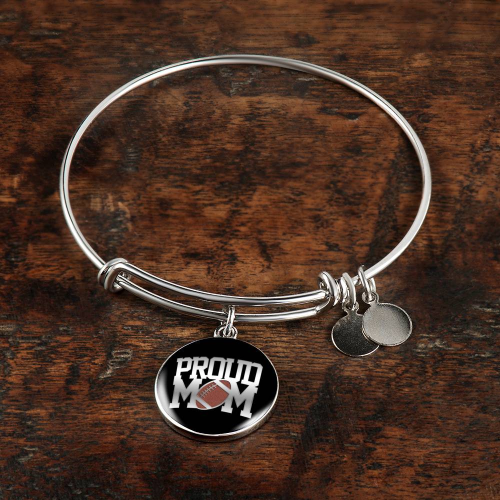 Proud Football Mom - Bangle Bracelet
