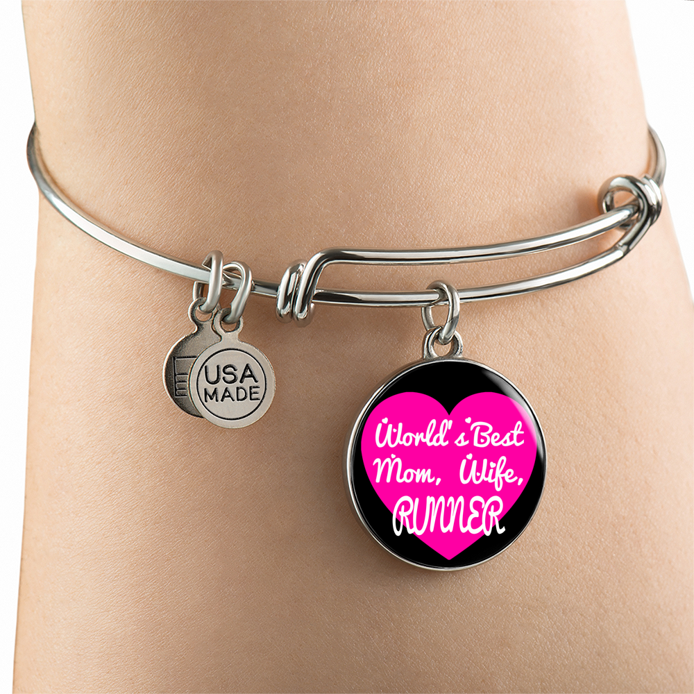 World's Best Mom, Wife, Runner - Bangle Bracelet